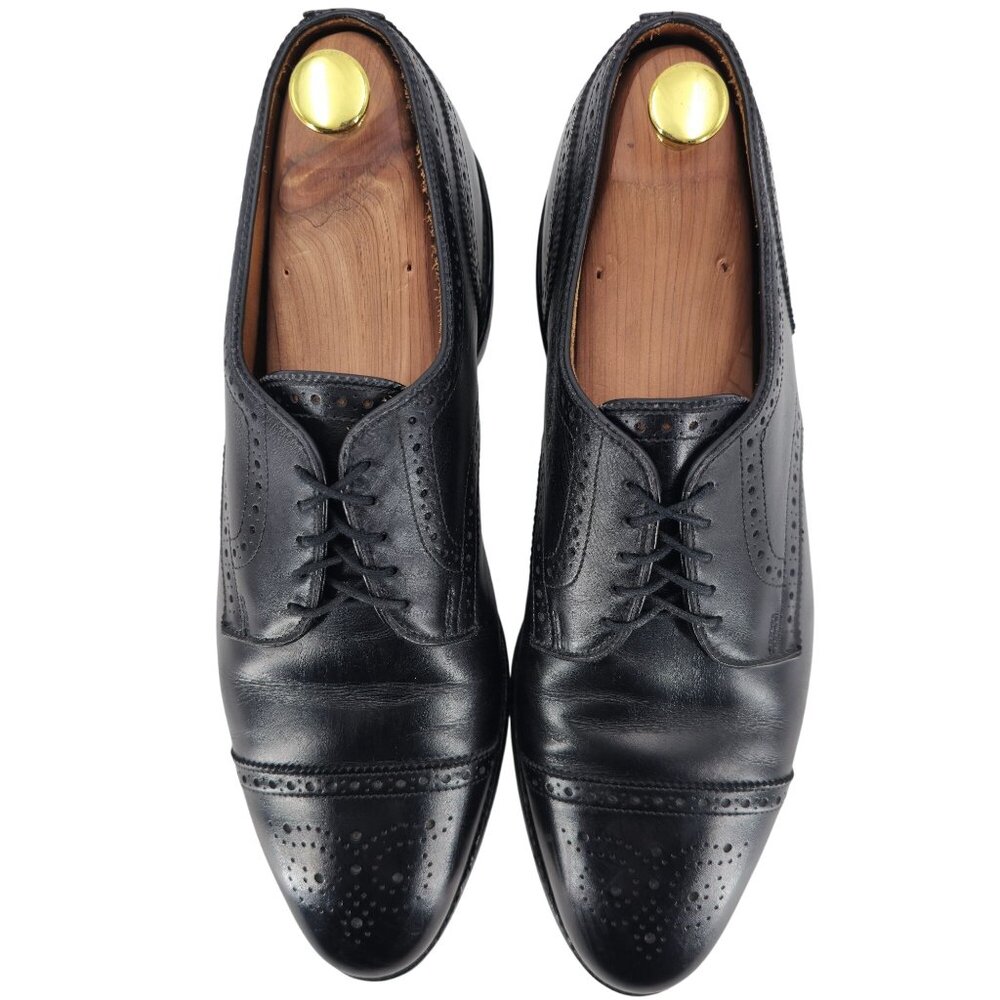 Vintage Allen Edmonds Dress Shoes Men's 10.5D Black Leather Cap-toe Oxfords USA - Picture 11 of 11